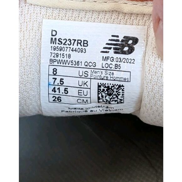 New Balance 237 Mens Size 8 Mindful Grey Calm Taupe MS237RB main image 6